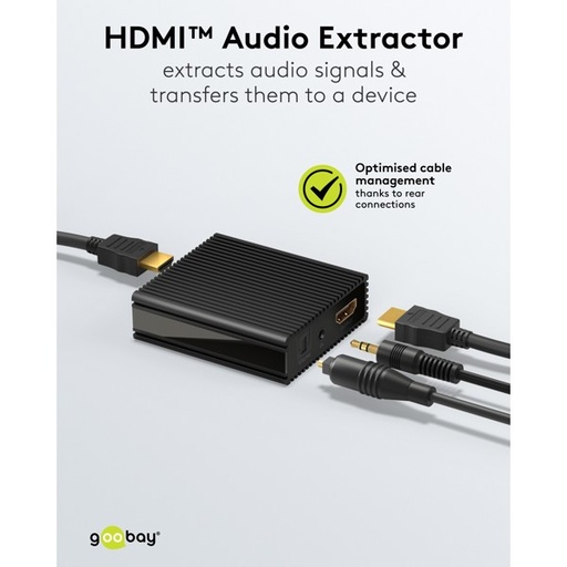 [147809] HDMI extractor | Digital og Stereo - 1 x HDMI™-indgang | 1 x HDMI™-udgang + TosLink + 3,5 mm