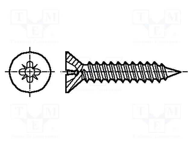 [149538] Tapping Screws 2,2x4,5mm. Undersænket 100 stk.
