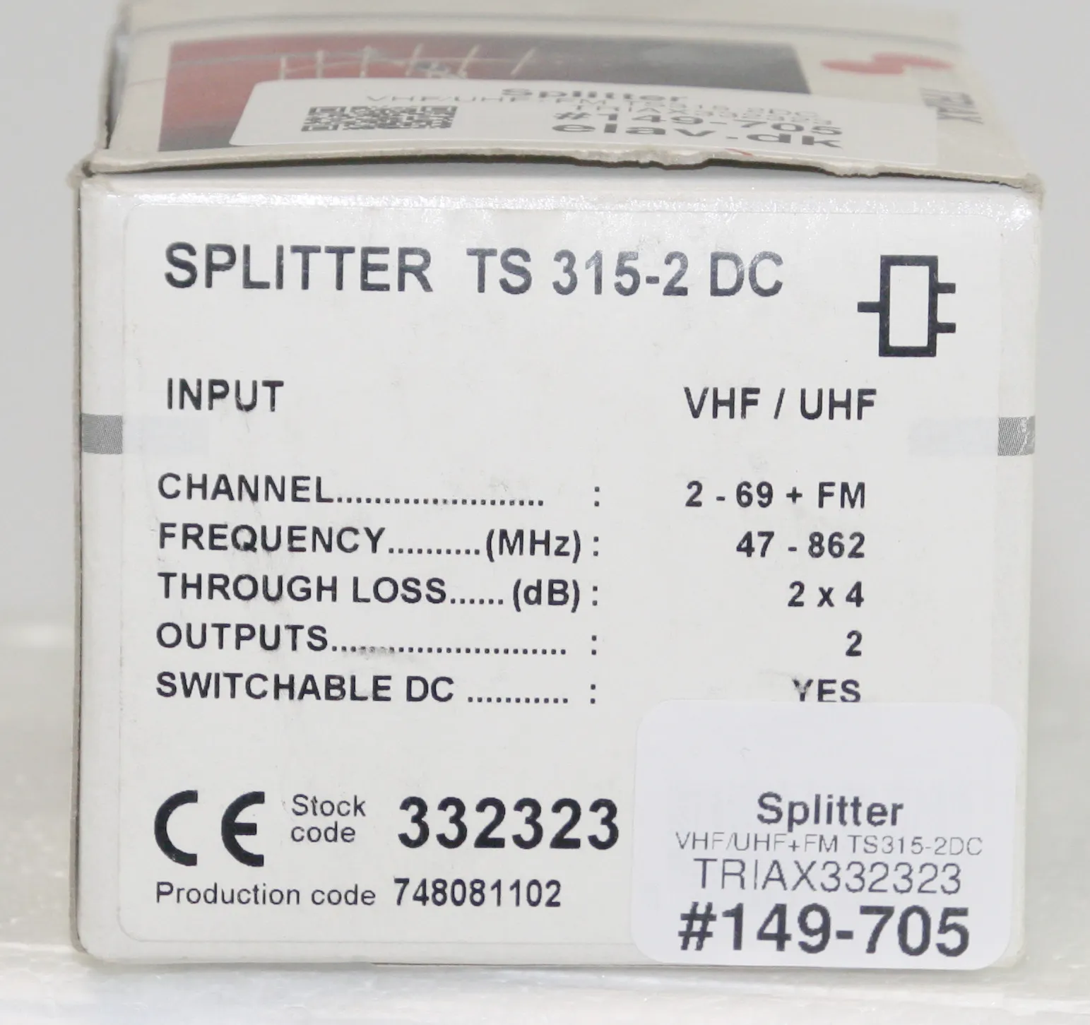 [149705] Splitter VHF/UHF+FM TS315-2DC