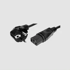 [149933] Apparatkabel m. vinkelstik 1,8m. SORT