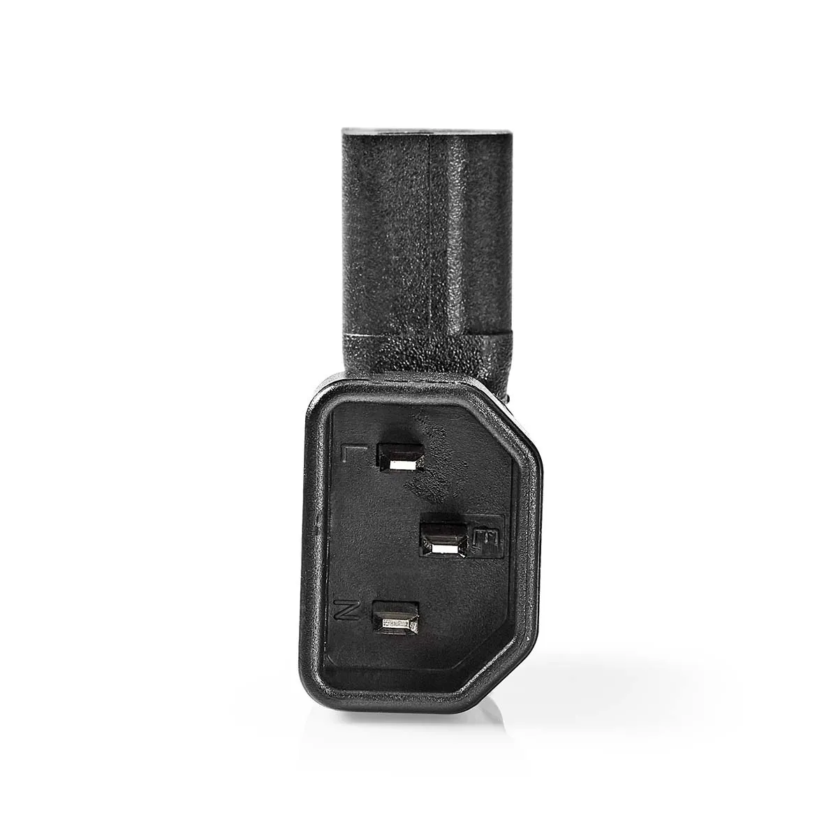 [150639] Adapter Plug | IEC-320-C13-C14 | Venstrevinklet | Sort