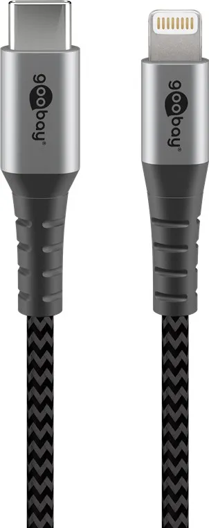 [150654] Apple Lightning til USB C ,Tekstil, grå/sølv, 1 meter