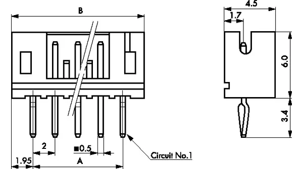 [150757] Pin header/single-row straight 3-pin Pol