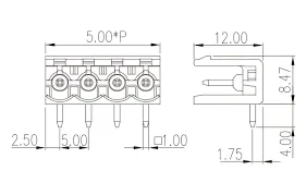 [151230] Box Header 5,0 Hor. 18-Pole Open End