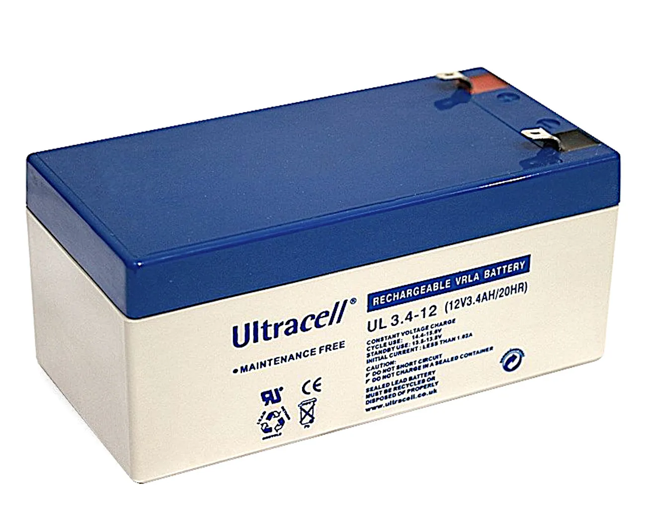 [151380] Genopladeligt Batteri, Blysyre, 12V, 3.4Ah