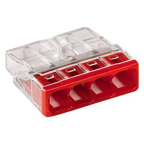 [151388] WAGO Samlemuffe 4P 0.5...2.5 mm² 450VAC-24A Rød