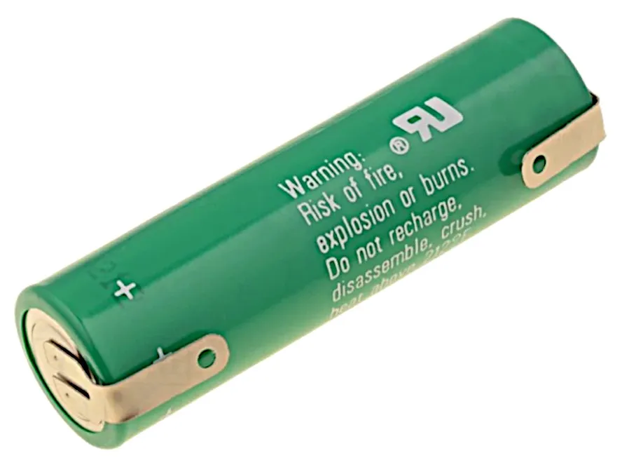 [151851] AA Lithium 3V 2000mAh med loddeflige