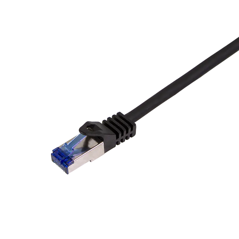 [152145] Patch cable Cat.6A S/FTP Ultraflex 3P/GHMT certified, black  1.0m