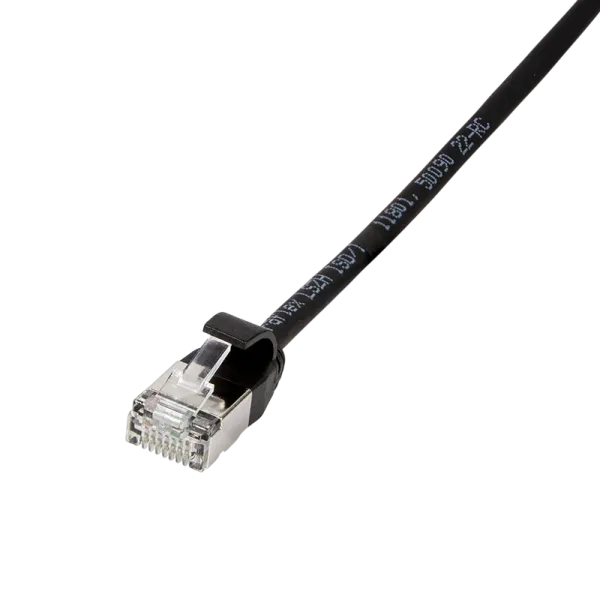 [152232] Patch cable SlimLine, Ultraflex, Cat.6A, U/FTP, black, 0.5 m