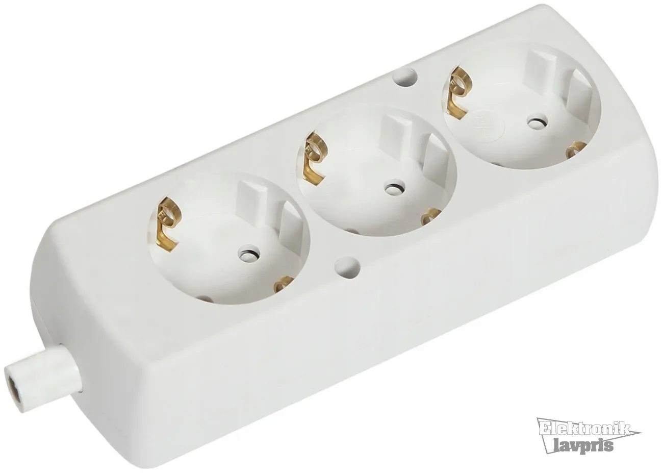 [152400] Stikdåse, Schuko, 3 udtag, uden kabel, hvid