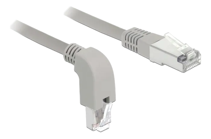 [152437] Network cable RJ45 Cat.6A S/FTP downwards angled / straight 1m