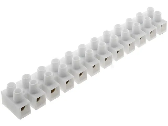 [152503] Klemrække 12-pol, 16mm², Hvid