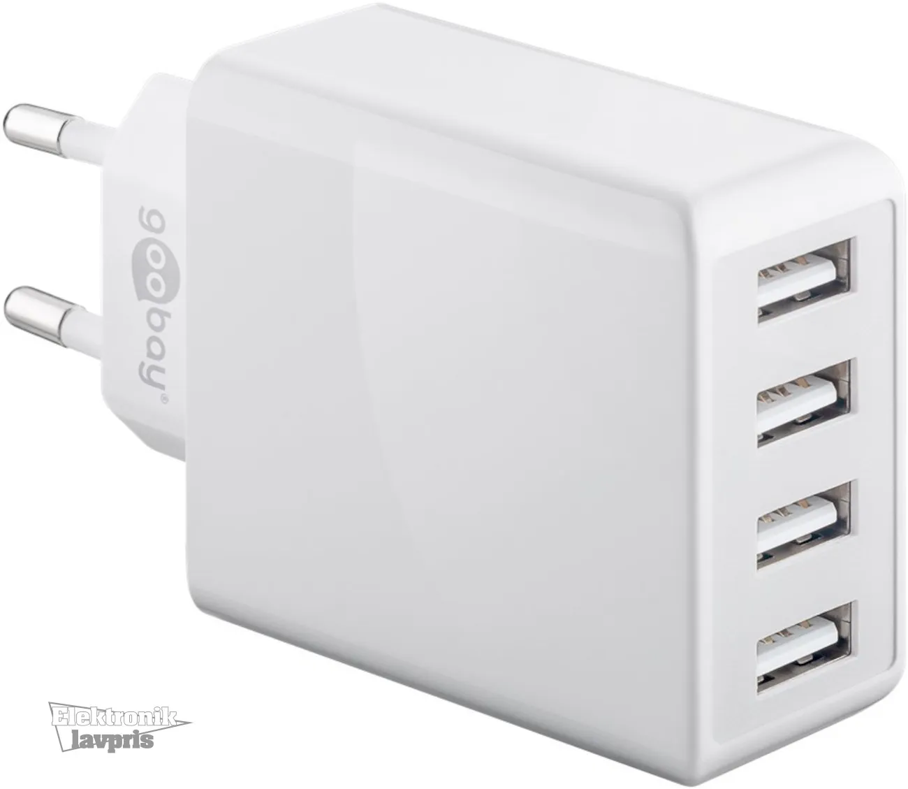 [152622] Mobiloplader, 4 udtag, 30W, hvid