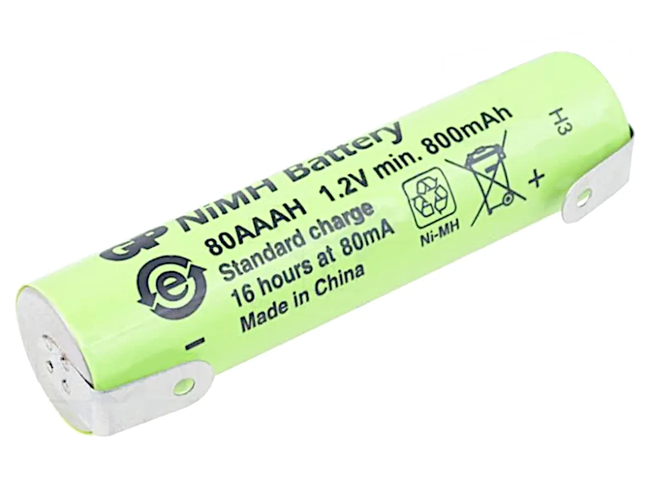 [152840] AAA  1.2V; 800mAh; soldering lugs  10,5x43,5mm