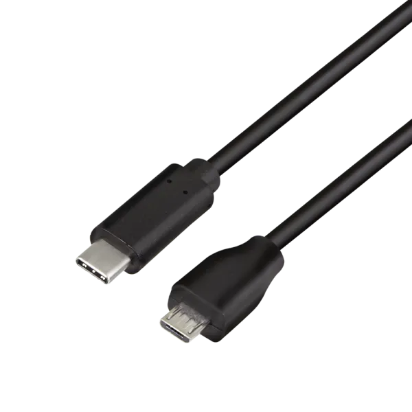 [152915] USB 2.0 Type-C cable, C/M to Micro-USB/M, black, 0.5 m
