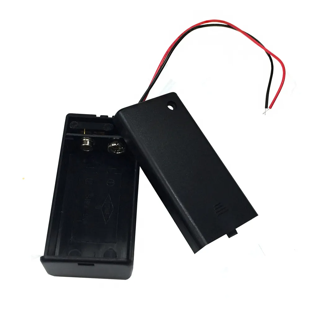 [152951] Batteriholder 1 x 9V m. ledning Lukket