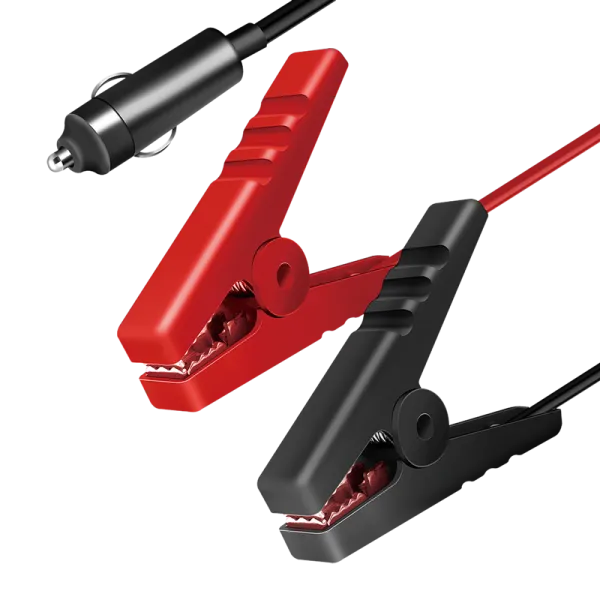 [153583] Power adapter cable, cigarette lighter/M to alligator clip, black/red, 2 m