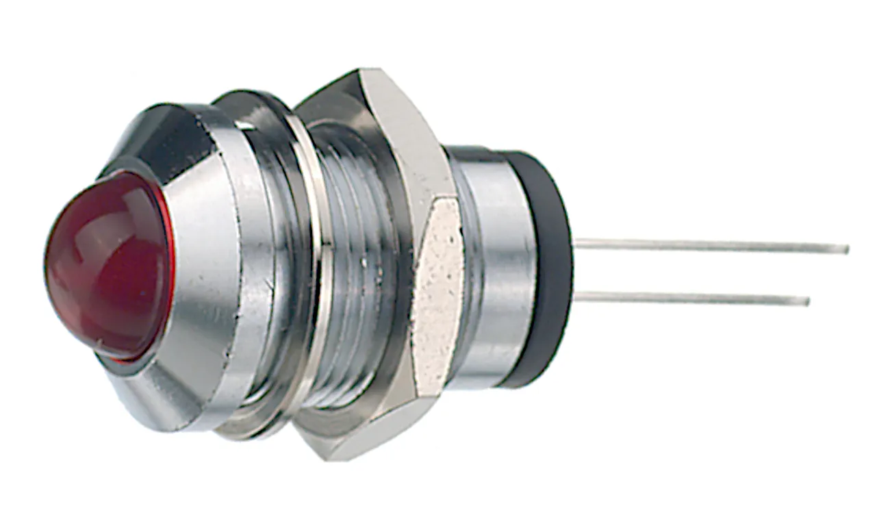 [153597] LED 8 mm. i fatning 2,6V grøn forhøjet