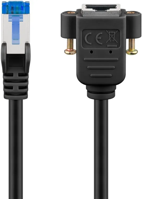 [153719] Netværkskabel forlænger CAT 6A, S/FTP (PiMF), sort Kabellængde 1 m
