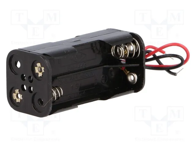 [154083] Batteriholder 4 X AAA (2x2) ledning