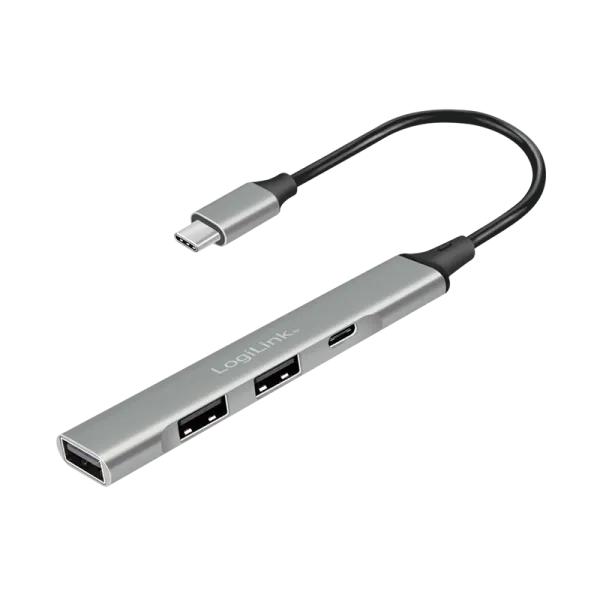 [154306] USB 3.2 Gen 1, 4-port USB-C hub, slim design, alu hus