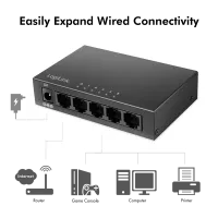 [154311] 5-Port 10/100/1000 desktop switch, metalhus