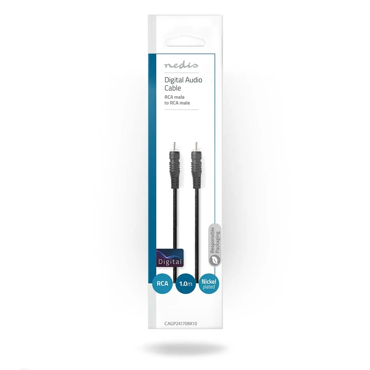 [154948] Digital Phono kabel, sort, 1 meter