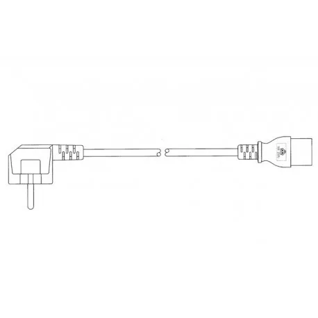 [155311] Apparatkabel Schuko han - C19 16A apparatstik 1,8 m.