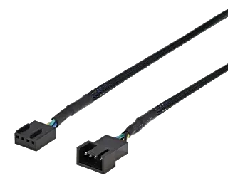 [155592] Forlængerkabel, 4-pin hun > 4-pin han, 30cm. Sort