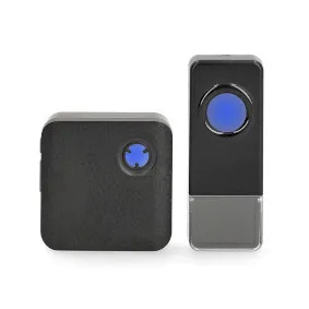 [155968] Trådløs Dørklokke, 110 dB, sort 1 x tastenhed