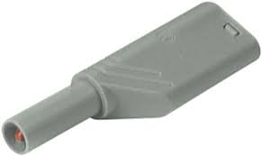 [156139] Sikkerhedsbanan stik 4mm Han/Hun GRÅ