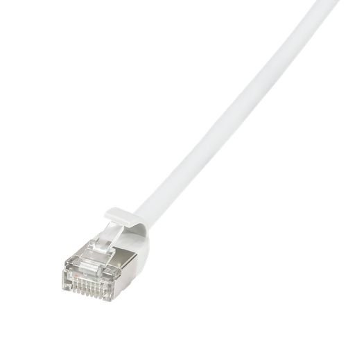 [160881] Patch cable SlimLine, Ultraflex, Cat.6A, U/FTP, white, 0.2 m