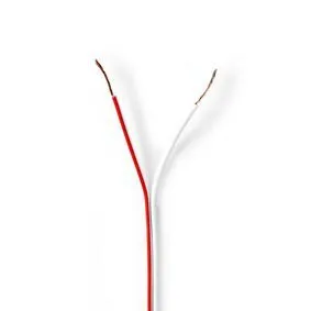 [30786] kabel 2 x 0,5mm², CCA hvid m. rød streg