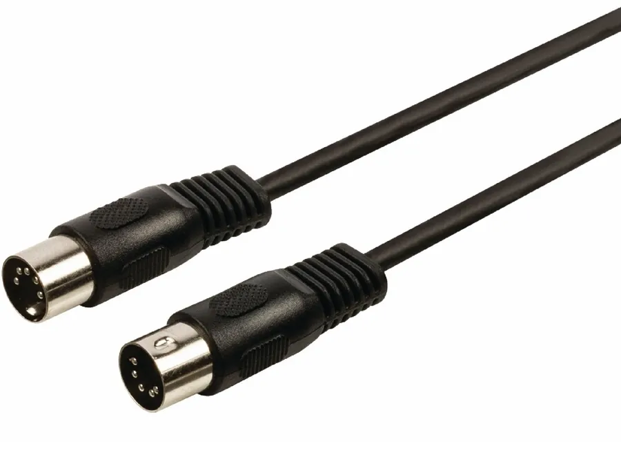[47963] DIN kabel, 5-polet, han/han, 5 meter, sort