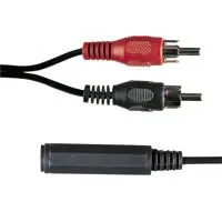 [47999] 2 x Phono (RCA) han - 6,3mm stereo jack hun, 20cm
