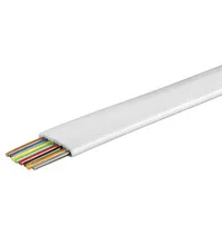 [49034] 8-Leder Telefonkabel, flad, hvid, CCA