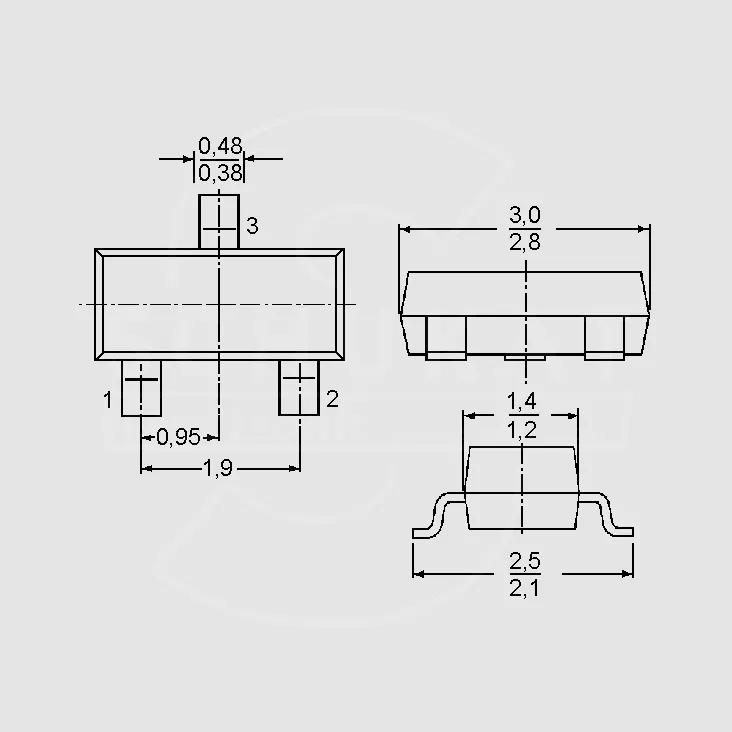 [77564] PNP 100V 0,1A 0,33W B>30 SOT23