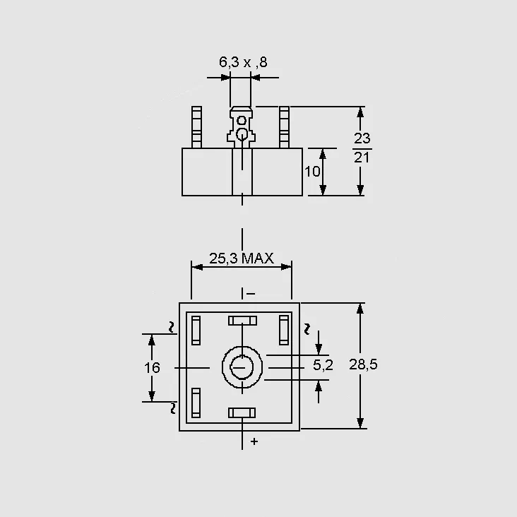 [78982] 3-Ph-Bridge Rect. 25A 800V(RRM) Flat