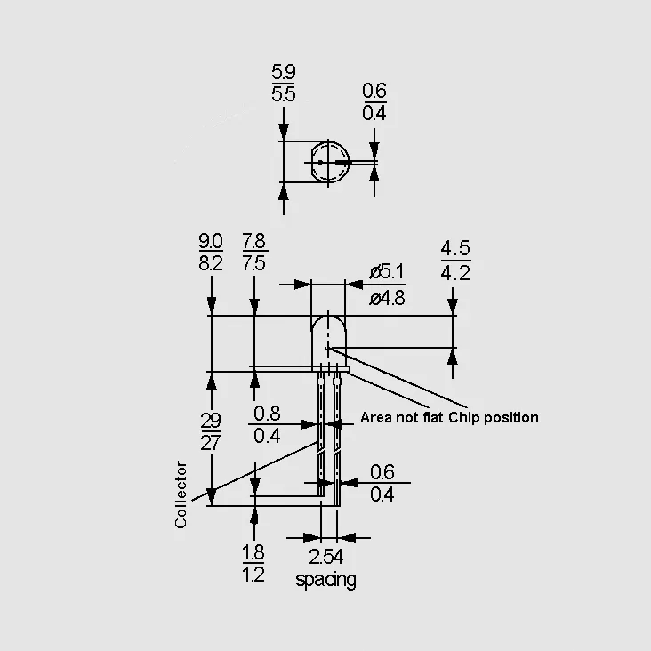 [79643] Phototrans. Water-clear 4,8mA 5mm