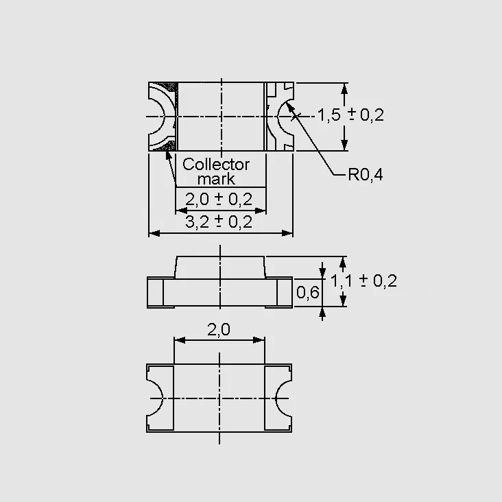 [79644] SMD-Phototrans. Water-clear 0,1mA 1206