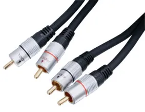 [96898] HQ Phono kabel, sort, 2,5m.
