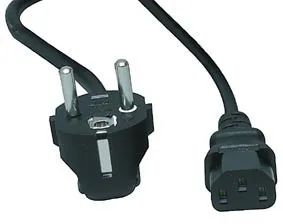 [97020] Apparatkabel m. vinkelstik 5m. SORT