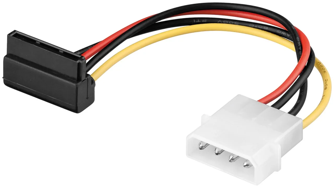 [111864] PC strømkabel/strømadapter 5,25"" han til SATA 90°