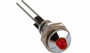 [112306] LED-fatning med 3mm LED RØD forhøjet CHROM