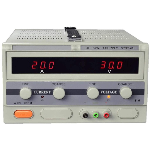 [112696] Laboratoriestrømforsyning 0-30V DC / 0-20A Dobbelt LED display