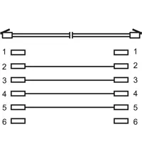 [114951] RJ11-RJ11 HAN/HAN kabel, 1m, SORT
