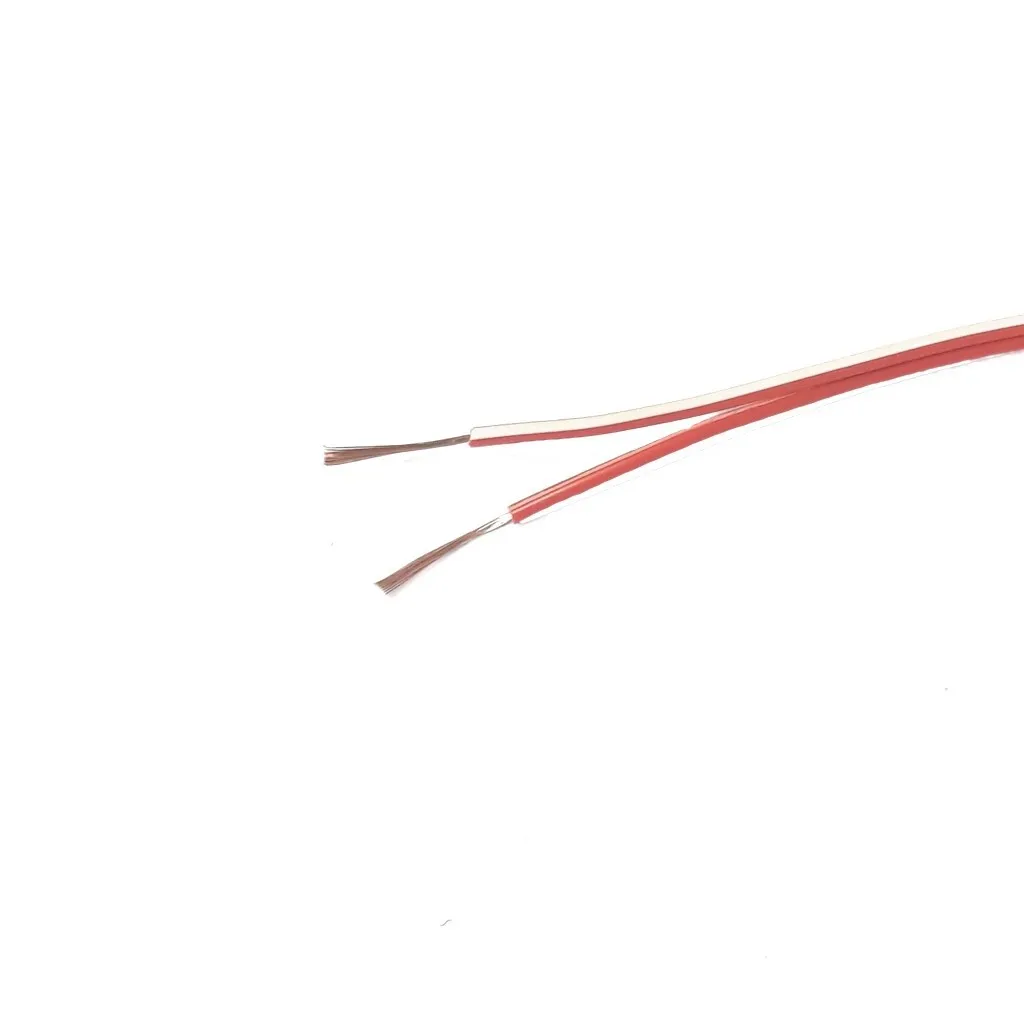 [87268] Kabel 2 x 0,14mm² Rød med hvid streg
