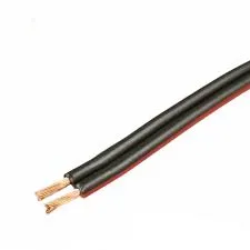 [87270] Kabel 2 x 0,5mm² Sort m. rød markeringlinje