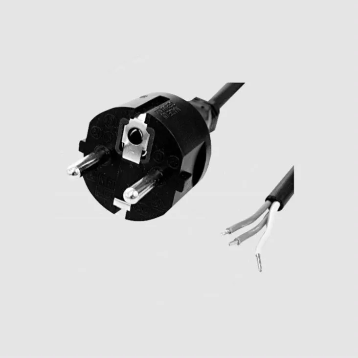 [87381] Schuko Netledning 3x1,00mm. 3m. Black RUBBER/GUMMI