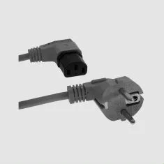 [87391] Power Supply Cable 2,5m Black Angled